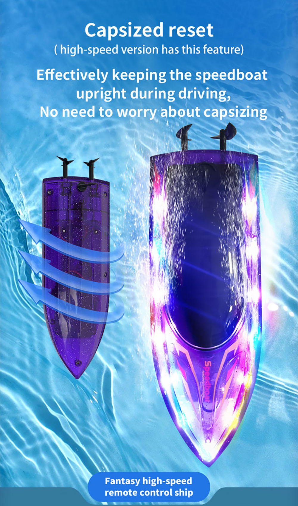 JJRCS13RTR2430kmhRCBoatLEDLightCapsizedResetHighSpeedRacingWaterproofShipVehiclesModelsToys-2015803-7