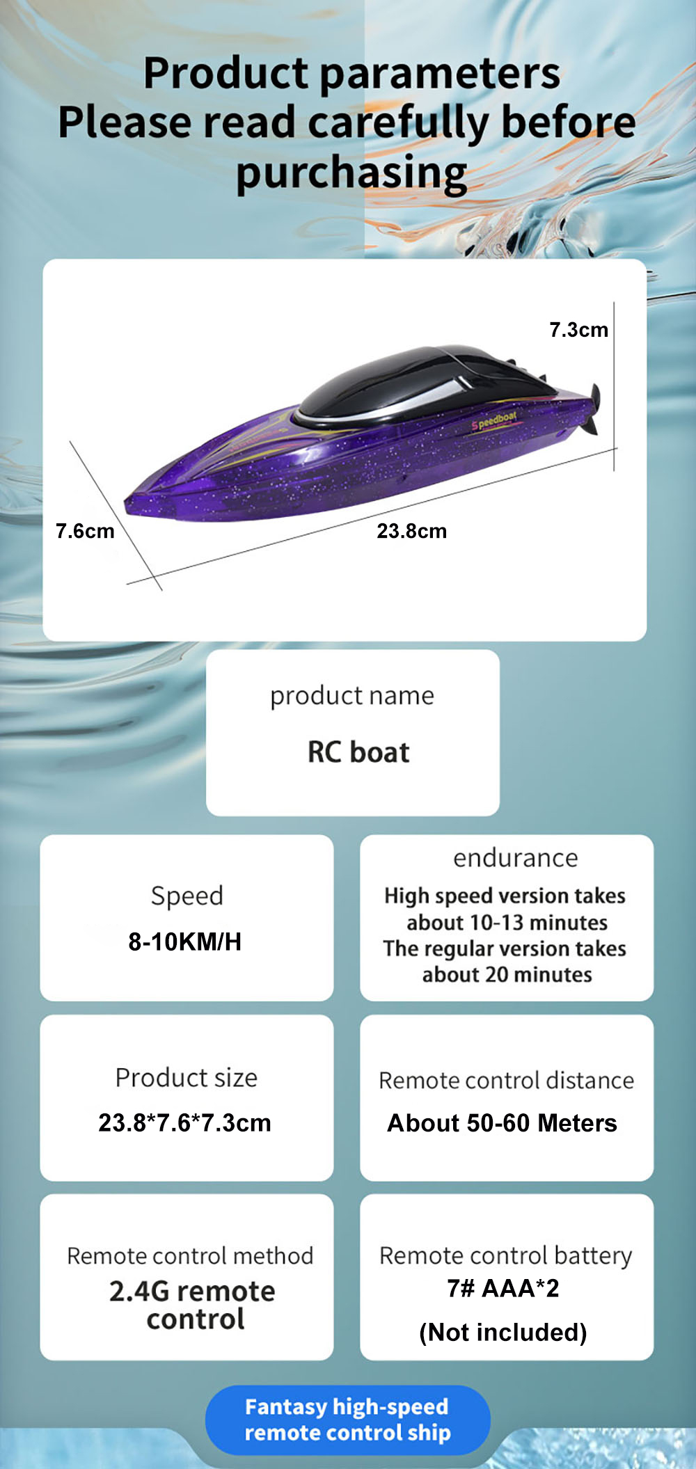 JJRCS13RTR2430kmhRCBoatLEDLightCapsizedResetHighSpeedRacingWaterproofShipVehiclesModelsToys-2015803-9