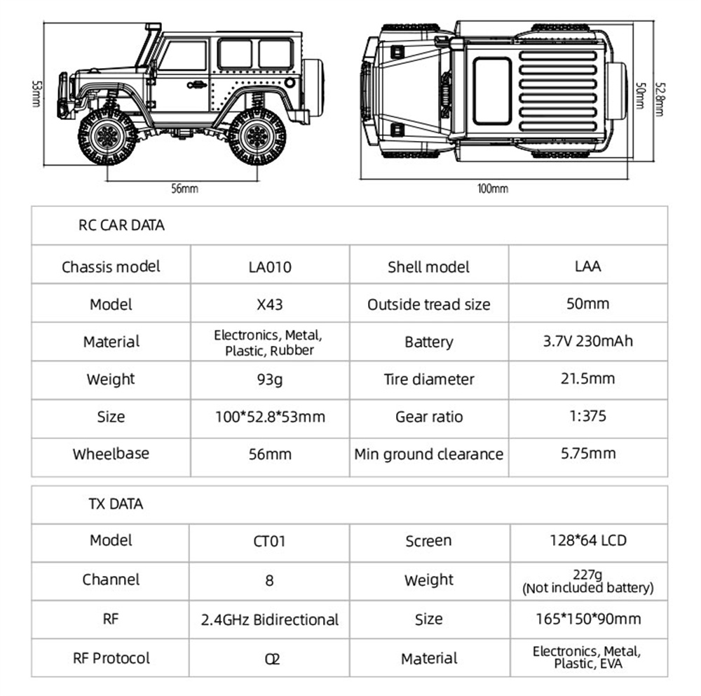 LDARCX4314324G4WDRCCarRockCrawlerMiniClimbingLEDLightOff-RoadVehiclesModelsRemoteControlRacingToys-1998293-15