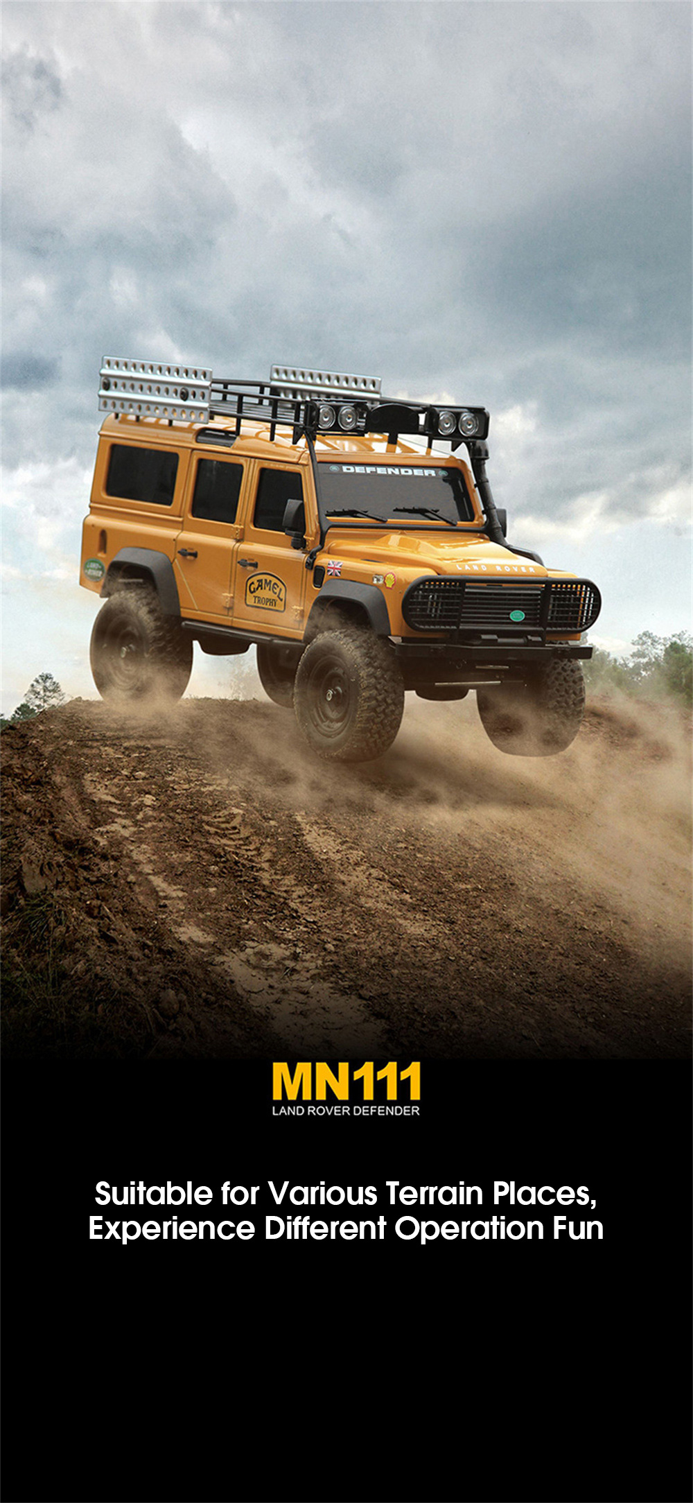 MNRCMN111DIYKIT1184X4RCCarLEDLightClimbingRockCrawlerOff-RoadTruckPortalAxleAlloyShellToysClassicVeh-1992013-13