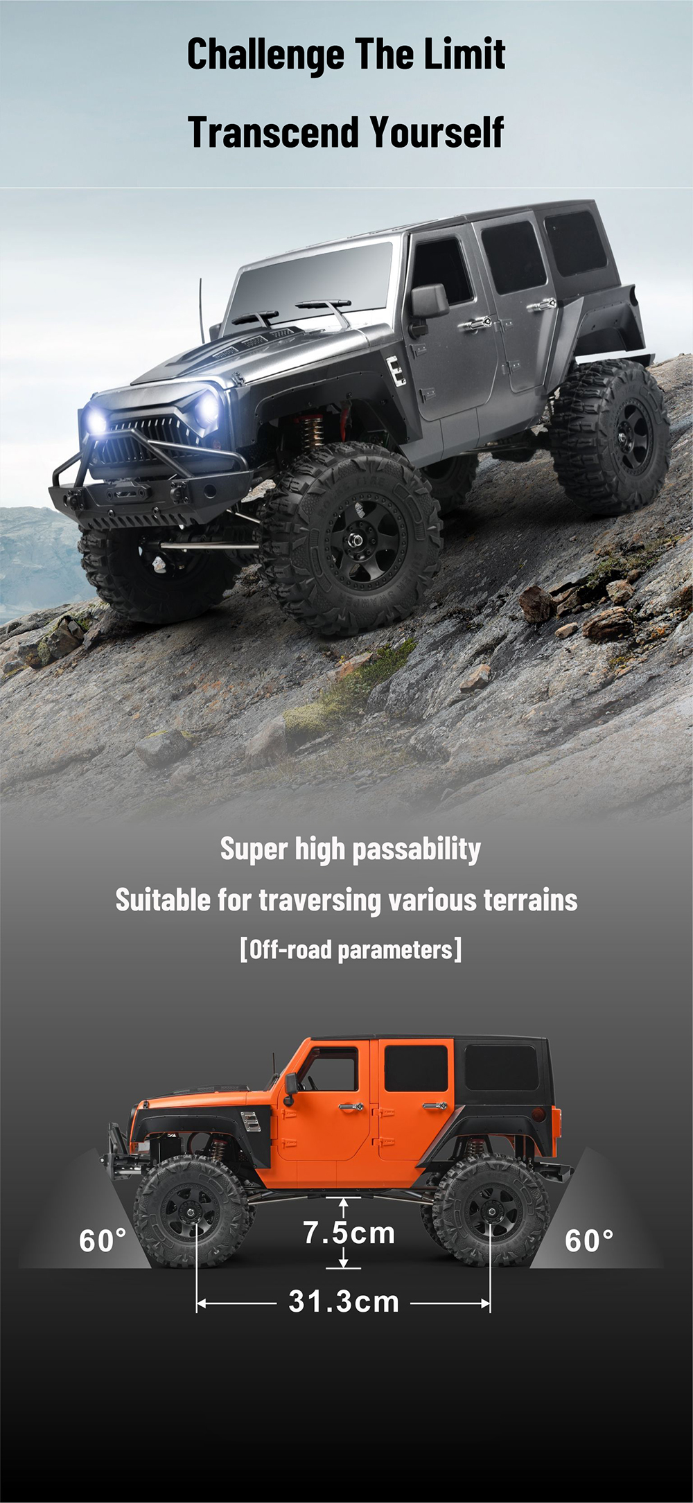 MNRCMN222RTR11024G4WDRCCarRockCrawlerLEDLightOff-RoadClimbingTruckFullProportionalVehiclesModelsToys-2013004-8