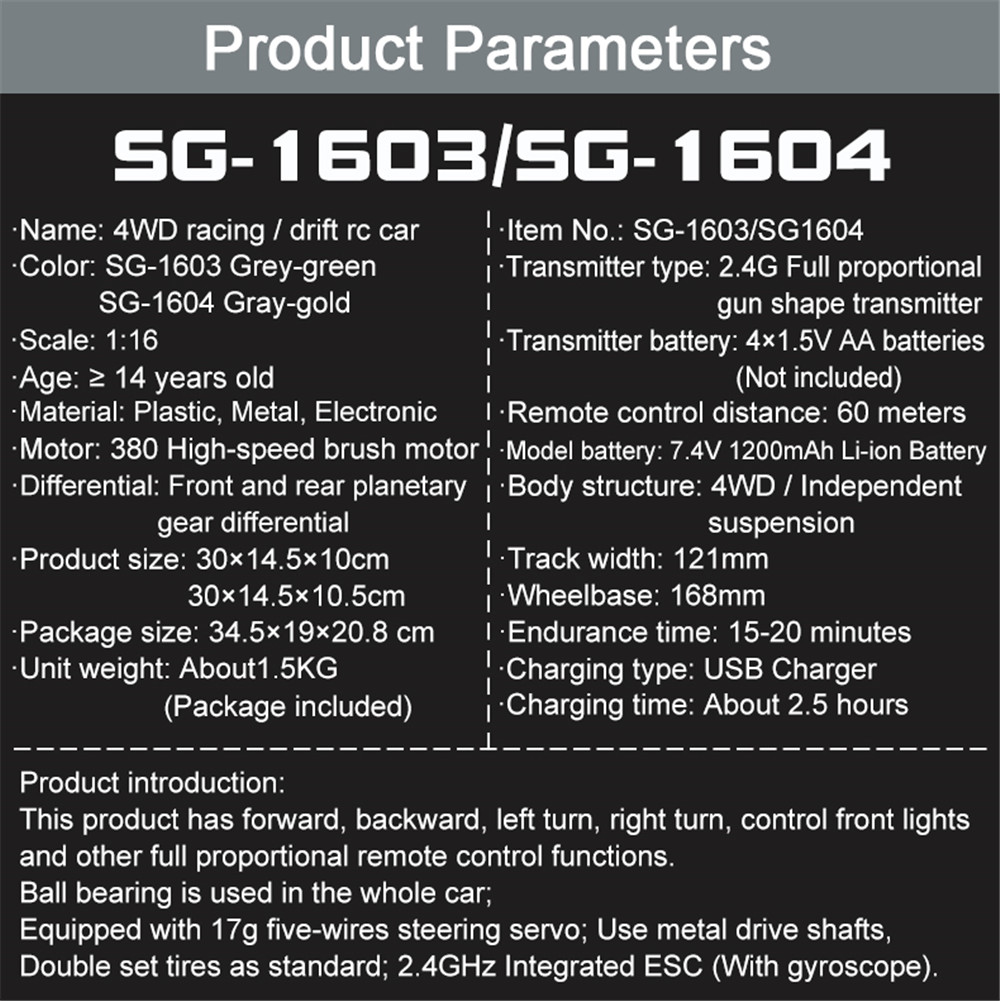 SGPINECONEFOREST1603RTR11624G4WD30kmhRCCarLEDLightDriftOn-RoadProportionalControlVehiclesModel-1786893-17
