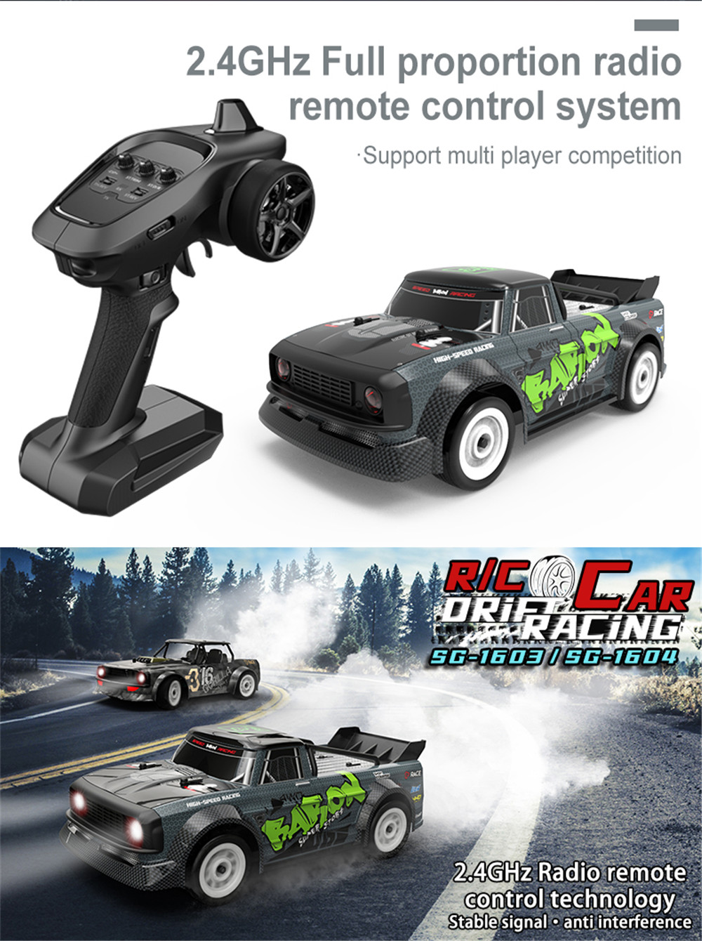 SGPINECONEFOREST1603RTR11624G4WD30kmhRCCarLEDLightDriftOn-RoadProportionalControlVehiclesModel-1786893-7