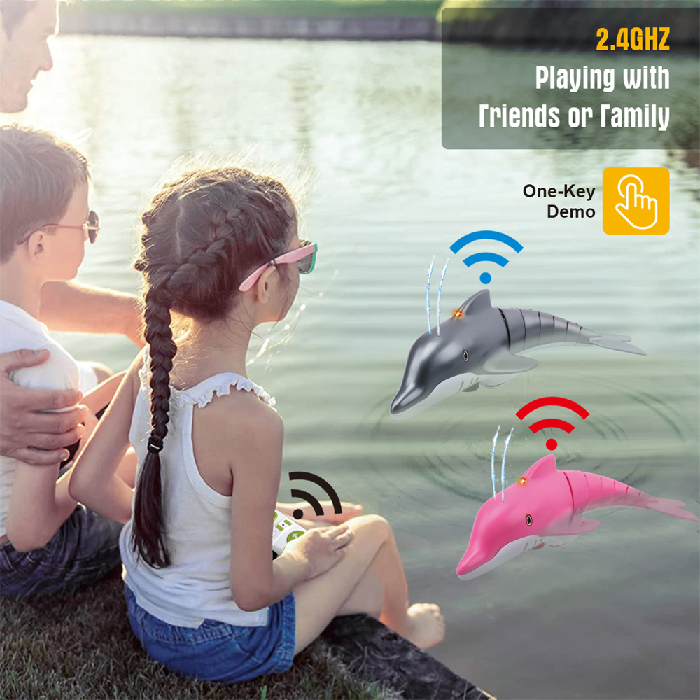 StuntRCDolphin24GWhaleSprayWaterToysRemoteControlledBoatShipSubmarineRobotsFishElectricKidsChildrenG-1992300-1
