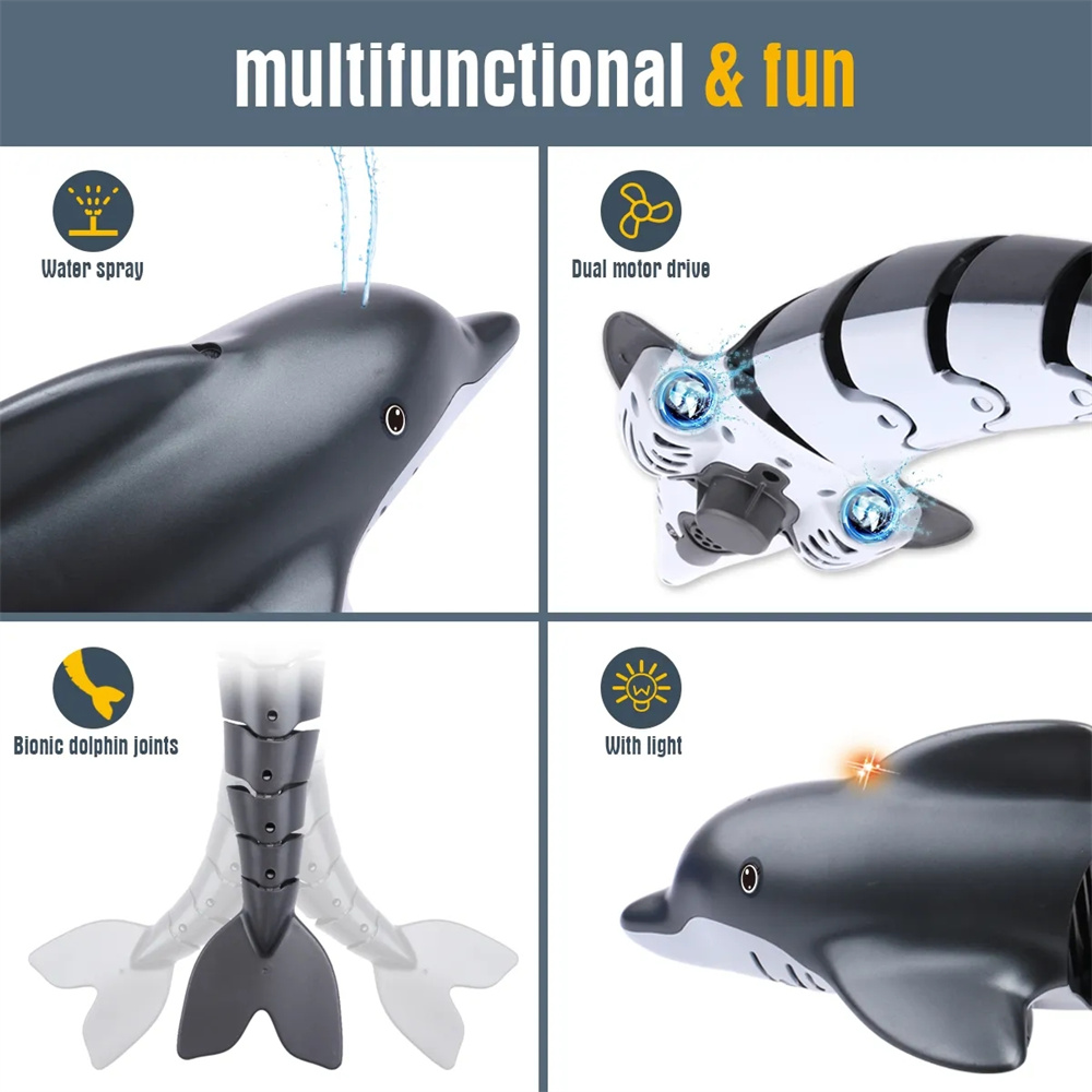 StuntRCDolphin24GWhaleSprayWaterToysRemoteControlledBoatShipSubmarineRobotsFishElectricKidsChildrenG-1992300-8