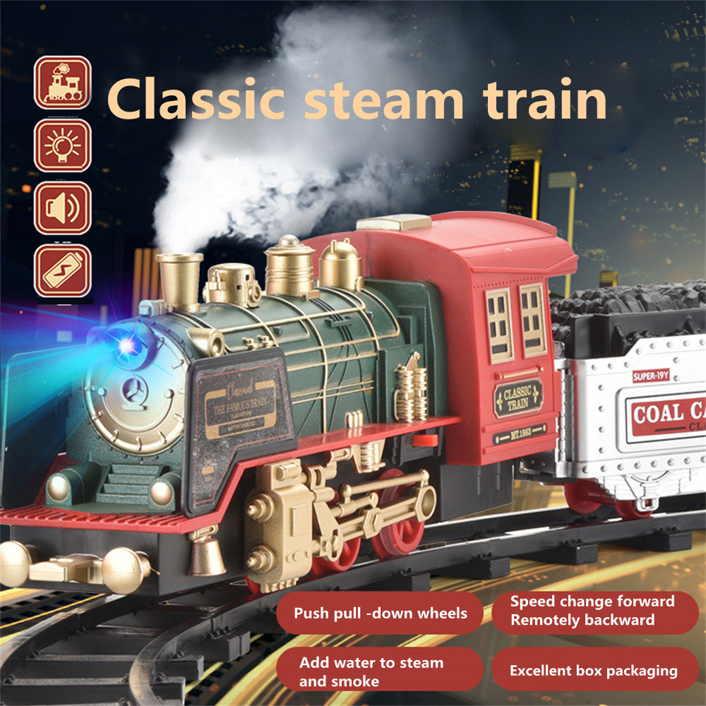 TIMELY3097A3097B27MHZRCTrainElectricTrackClassicModelVehiclesSmokeLEDLightsMusicSoundRemoteControlKi-1983873-1