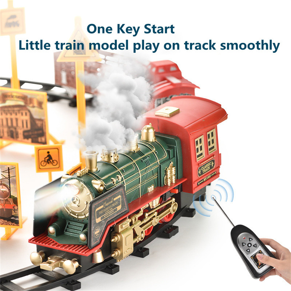 TIMELY3097A3097B27MHZRCTrainElectricTrackClassicModelVehiclesSmokeLEDLightsMusicSoundRemoteControlKi-1983873-4