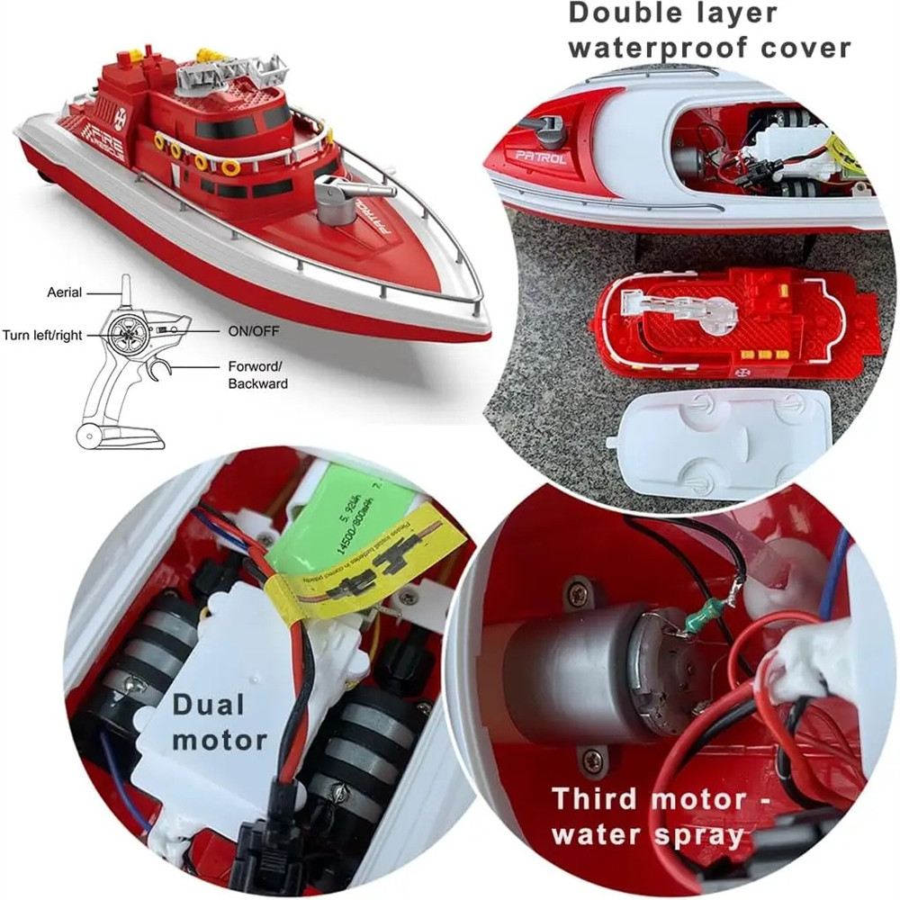 TKKJH160RTR12824GRCBoatCruiseFireWaterSprayShipFullFunctionDualMotorRacingVehiclesModelsRemoteContro-2008874-3