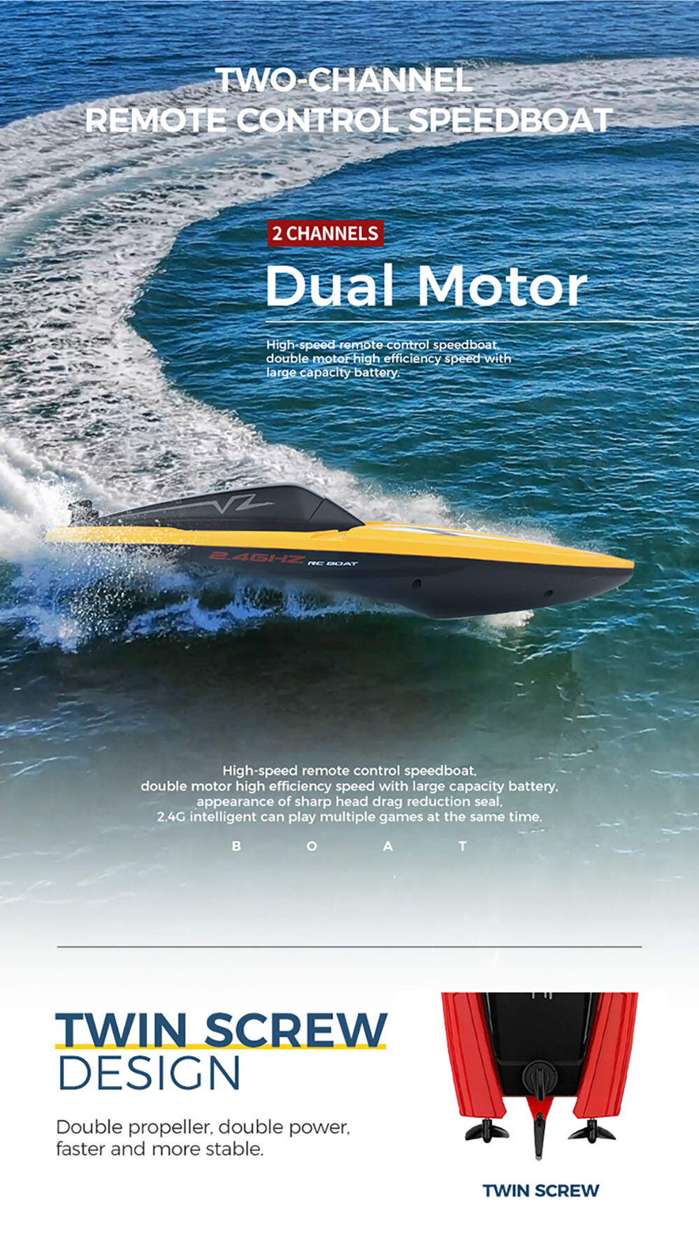 TY224GHighSpeedRacingRCBoatDualMotorModelWaterproofElectricRadioControlOutdoorGiftsToysSpeedboat-2013039-3