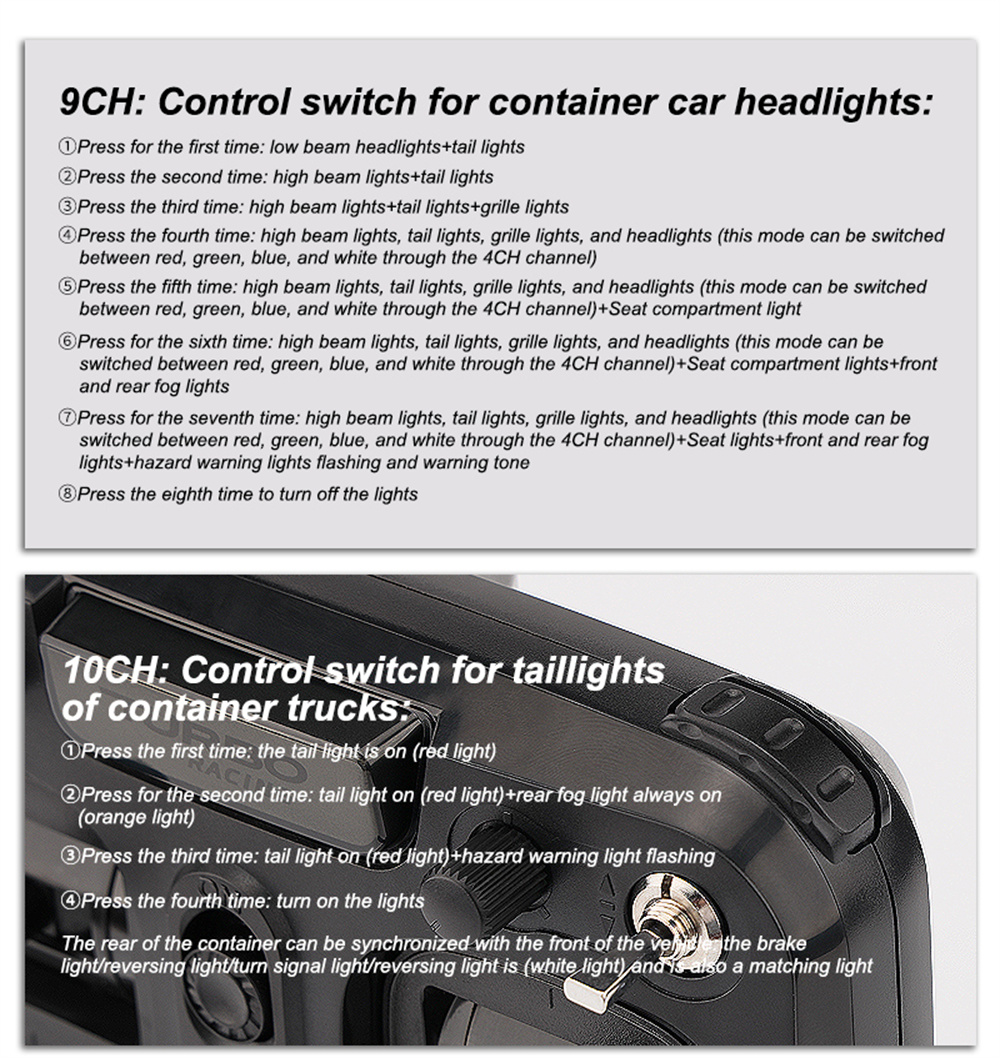 TurboRacingC5017624G4WDRCCarSemi-TruckTractorTrailerHeadsLEDLightsSoundsRemoteControlVehiclesModelsR-2001330-14
