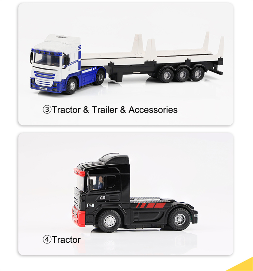TurboRacingC5017624G4WDRCCarSemi-TruckTractorTrailerHeadsLEDLightsSoundsRemoteControlVehiclesModelsR-2001330-9