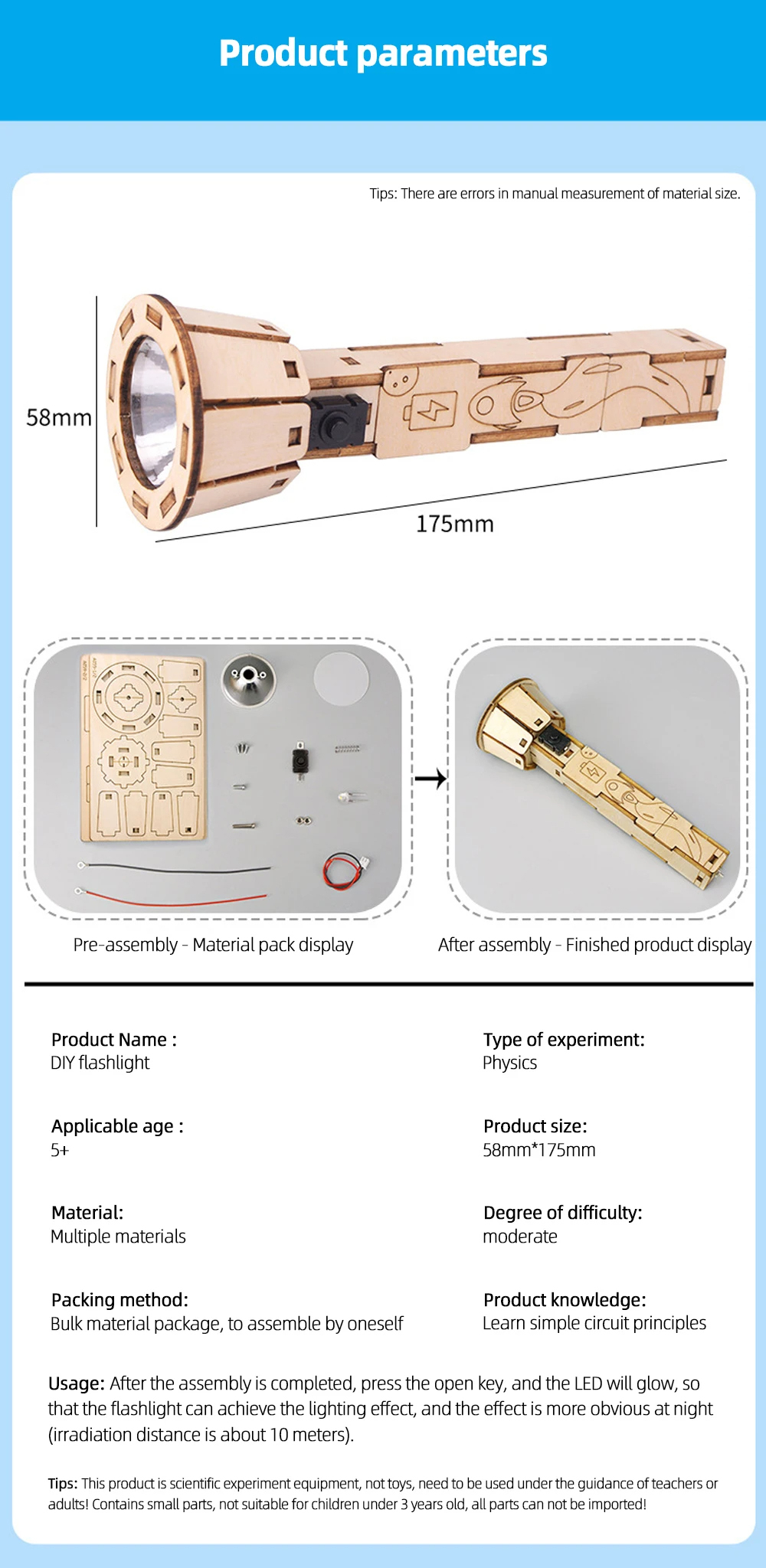 DIYScienceExperimentKitwithFlashlightEducationalModelPhysicsToysProjectGiftKidsChildren-2015282-8