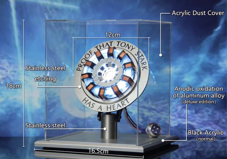 InStock11AluminumAlloyArcReactorDIYModelMK2LedLightMarkChestTonyHeartLampLightDIYModelScienceToy-1417222-4