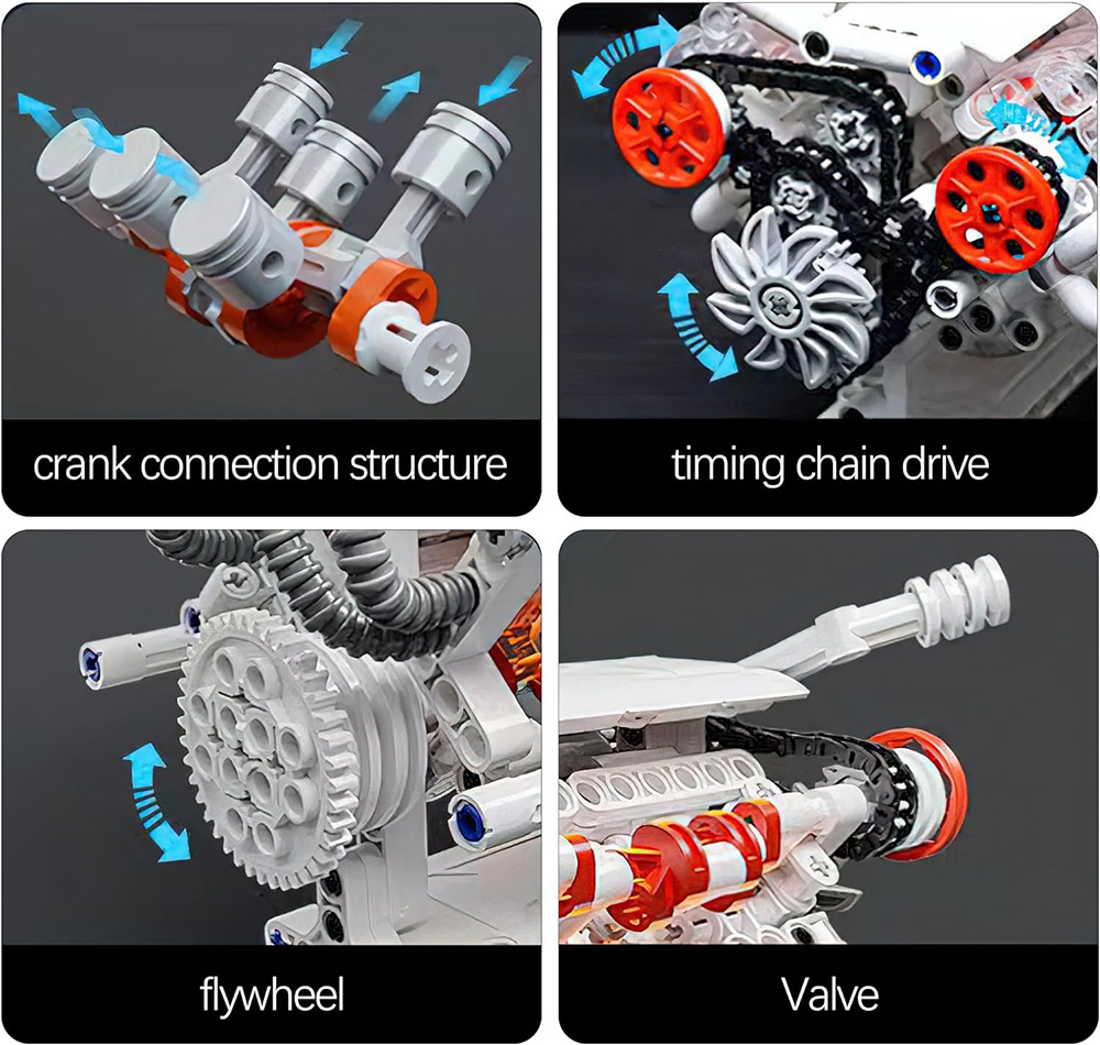 MiniEngineBuildingSetCarV6MotorModelToyAdultBoyKidsChildrenGifts-2002945-5