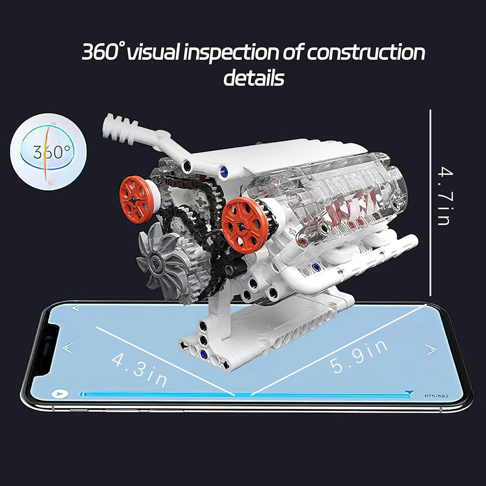 MiniEngineBuildingSetCarV6MotorModelToyAdultBoyKidsChildrenGifts-2002945-6