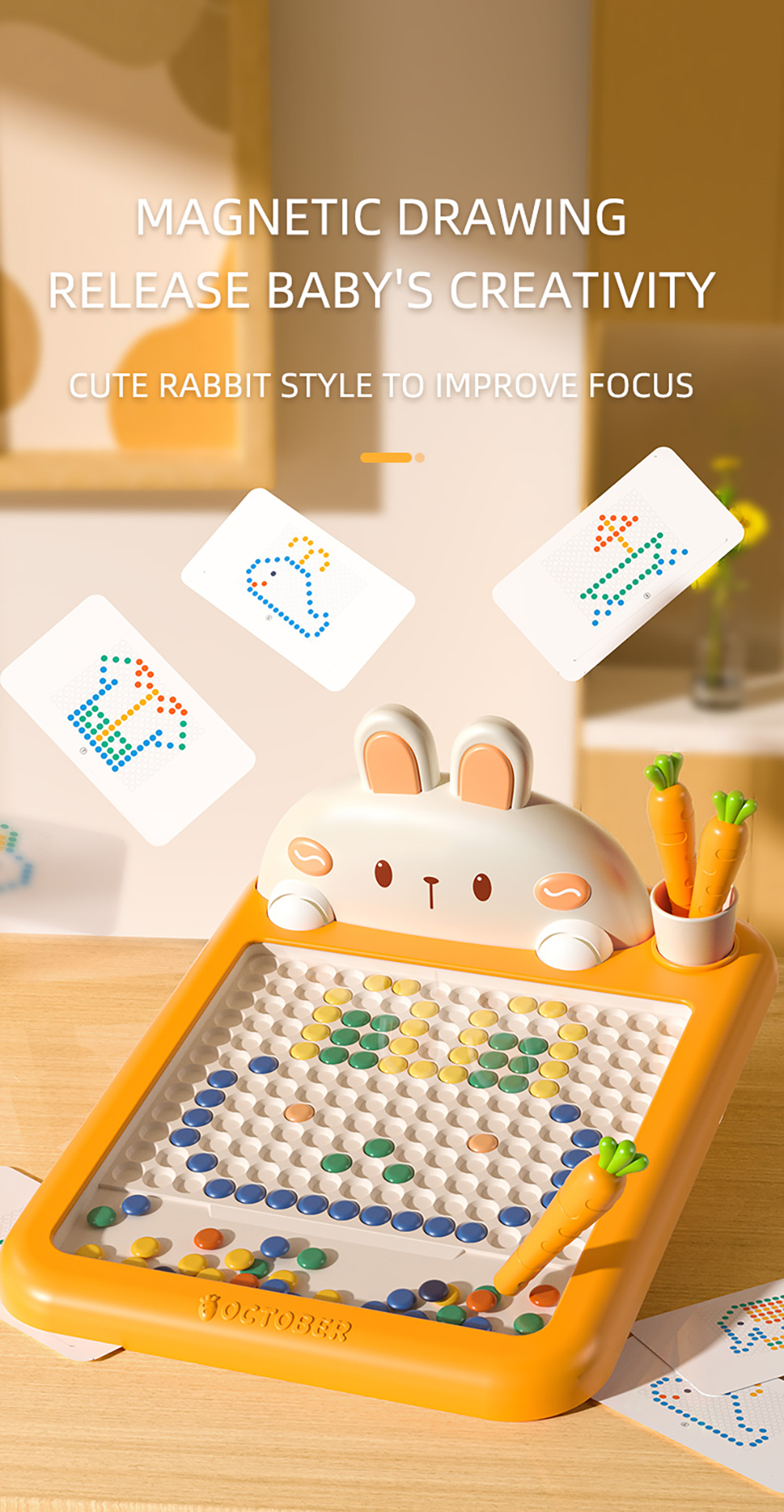 RabbitMagneticPenDrawingBoardPuzzleEducationKidsChildrenToysGifts-2013043-1