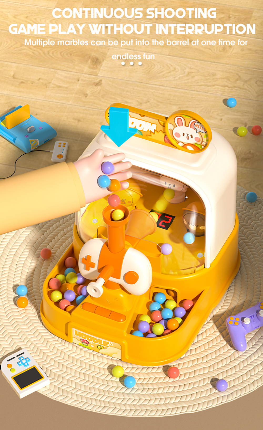 TableAnimalShootingPinballMachineGameConsoleMulticolorLauchingKidsChildrenFunPlayToys-2013041-5