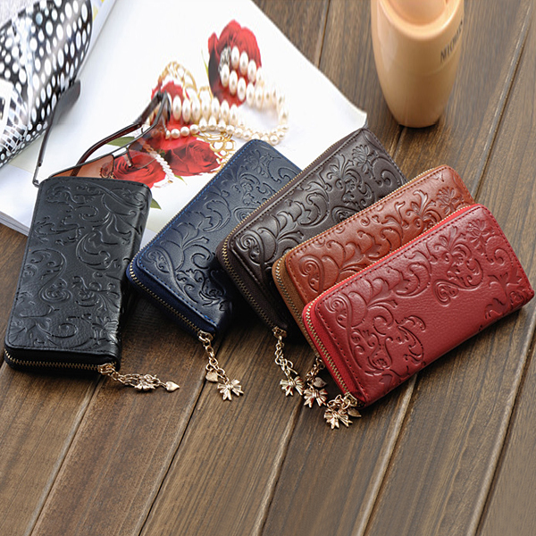 VintageFlowerWomenPurseMedium-LongPUleatherZipperWallet-964594-1