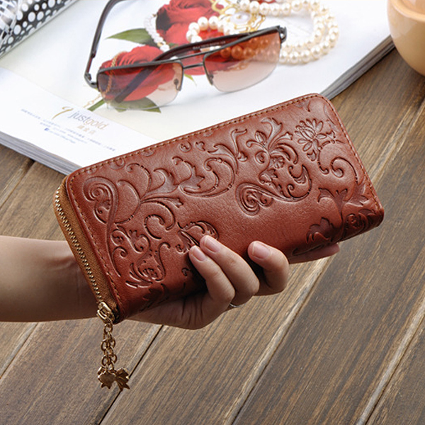 VintageFlowerWomenPurseMedium-LongPUleatherZipperWallet-964594-3