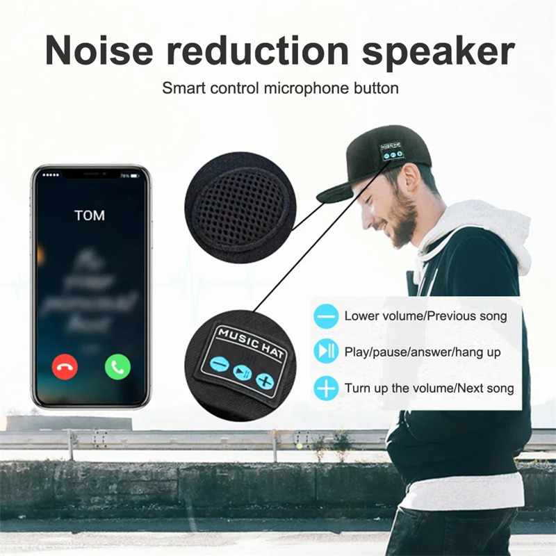 YX2-BbluetoothHatPortableSpeakerCapwithGraphiteSpeakerBreathableCottonAdjustableSmartSpeakerphoneCap-2012973-3