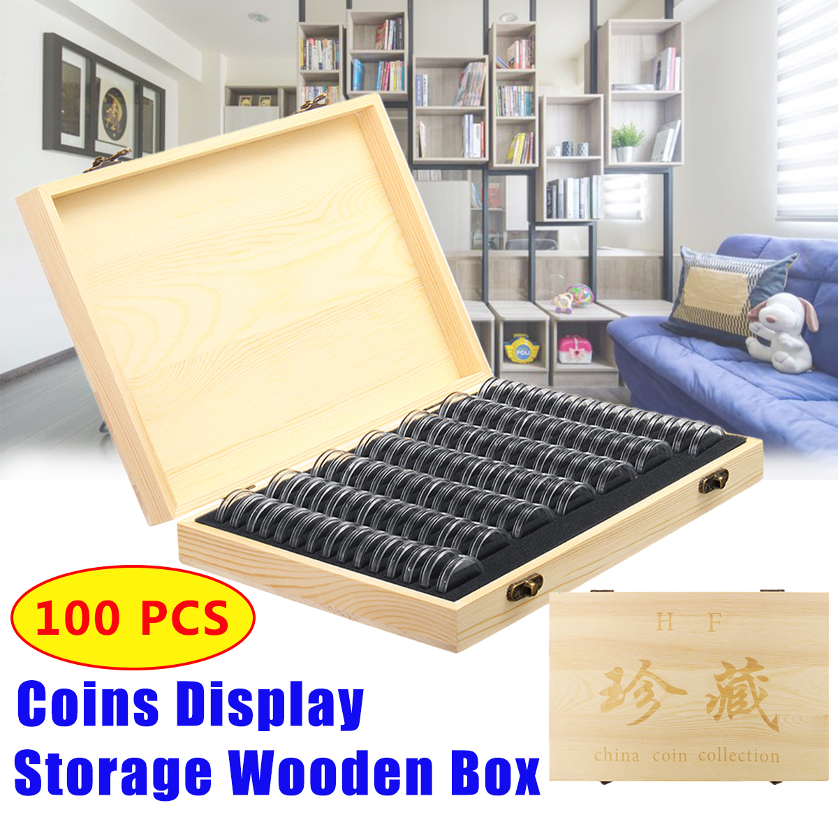 100PCSRuggedWoodenCommemorativeCoinDisplayCaseCapsuleHolderStorageCollectionBox-1646129-2