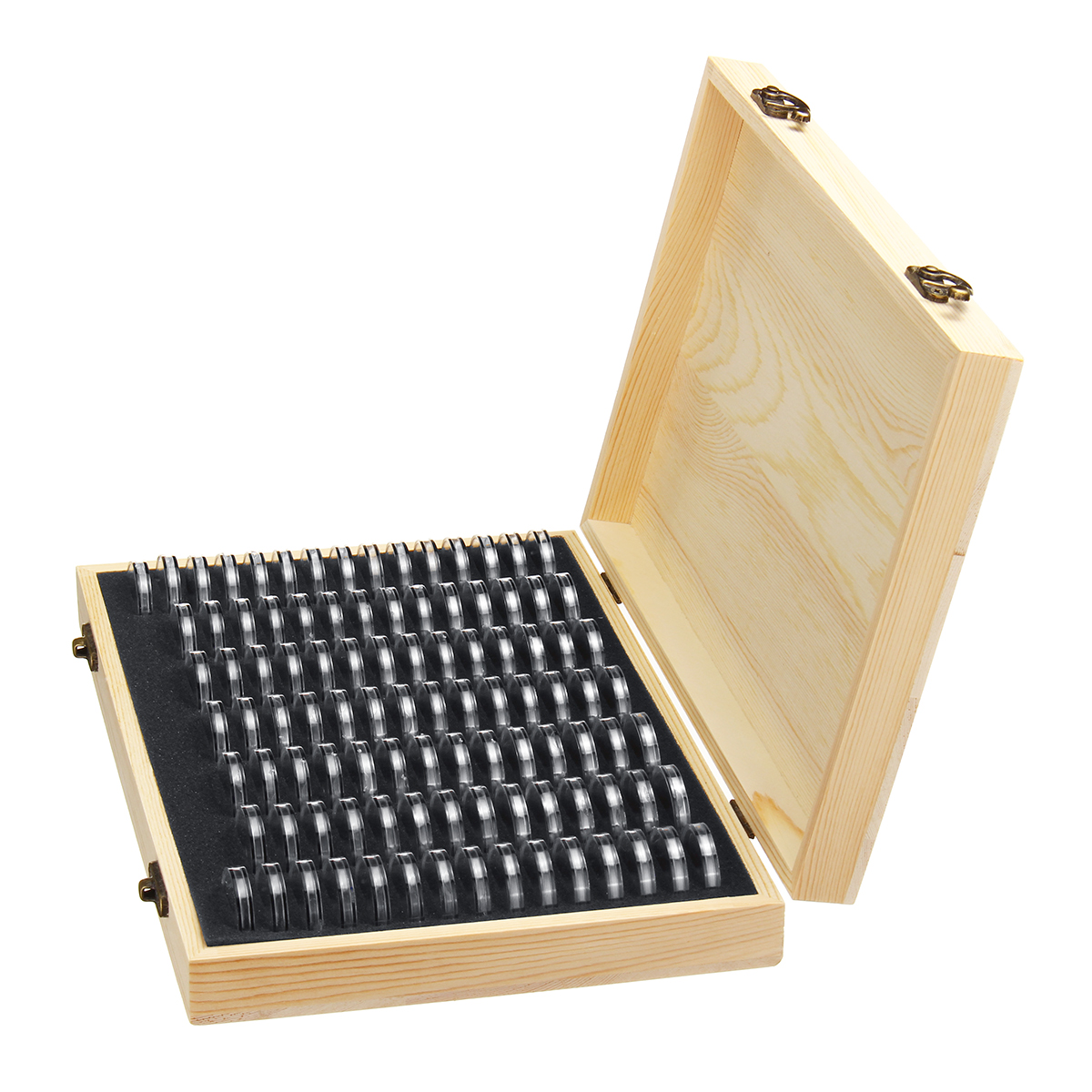 100PCSRuggedWoodenCommemorativeCoinDisplayCaseCapsuleHolderStorageCollectionBox-1646129-10