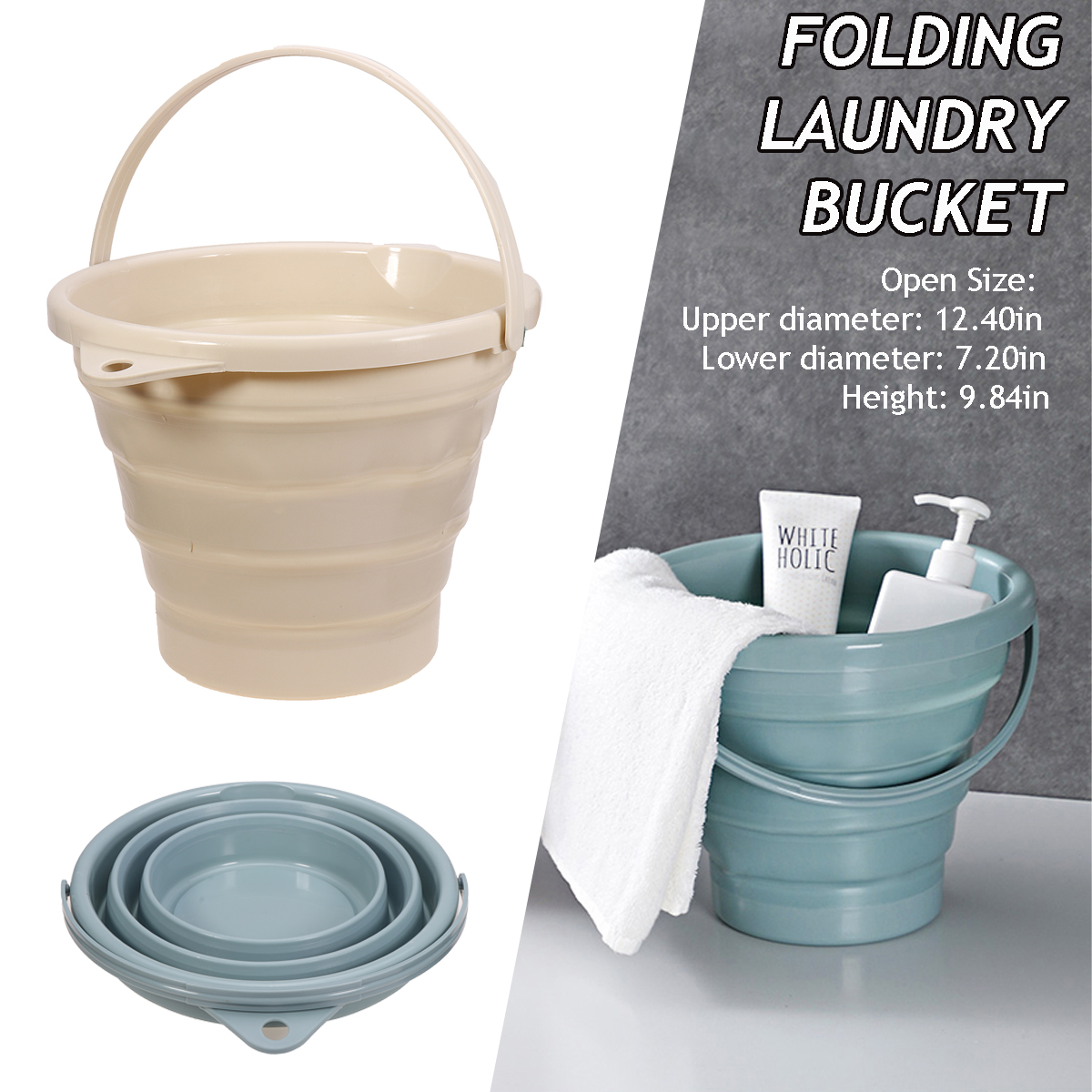 10LPortableFoldingBucketSiliconBucketHouseholdLaundryStorageBucketOutdoorFishingRoundBucket-1752560-1