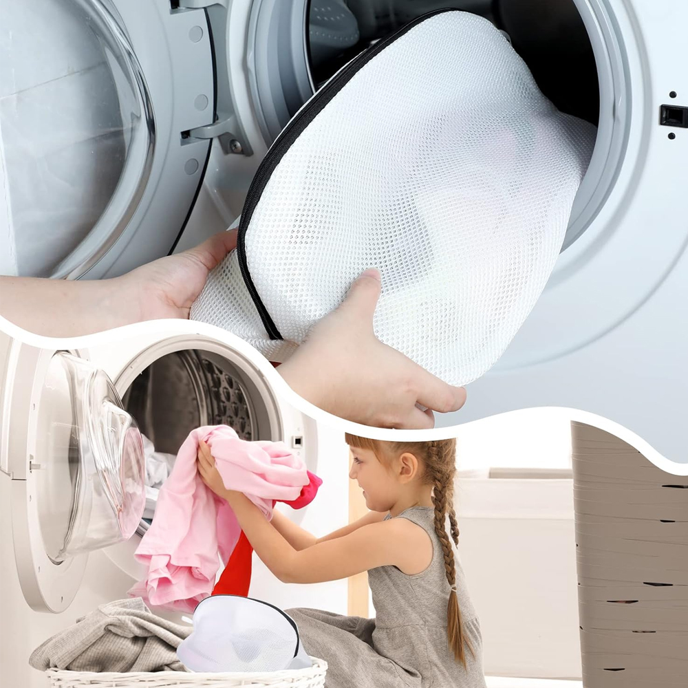 2PCSPolyesterMeshLaundryBagSecureZipperDesignforShoeandDelicateItemsWashingLargeCapacityTravelStorag-2011540-7