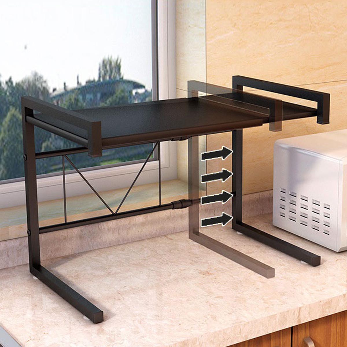 KitchenOrganiserAdjustableMetalShelvingRackMicrowaveShelfHolder-1771841-7