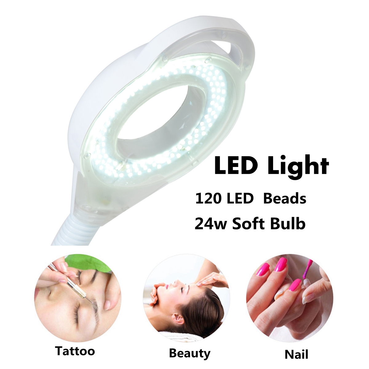 220VPro8XDiopterMagnifyingLamp120LEDBeadsMagnifierFacialLightwithSwivelArmforBeautySalonTattooSpaSki-1465763-3