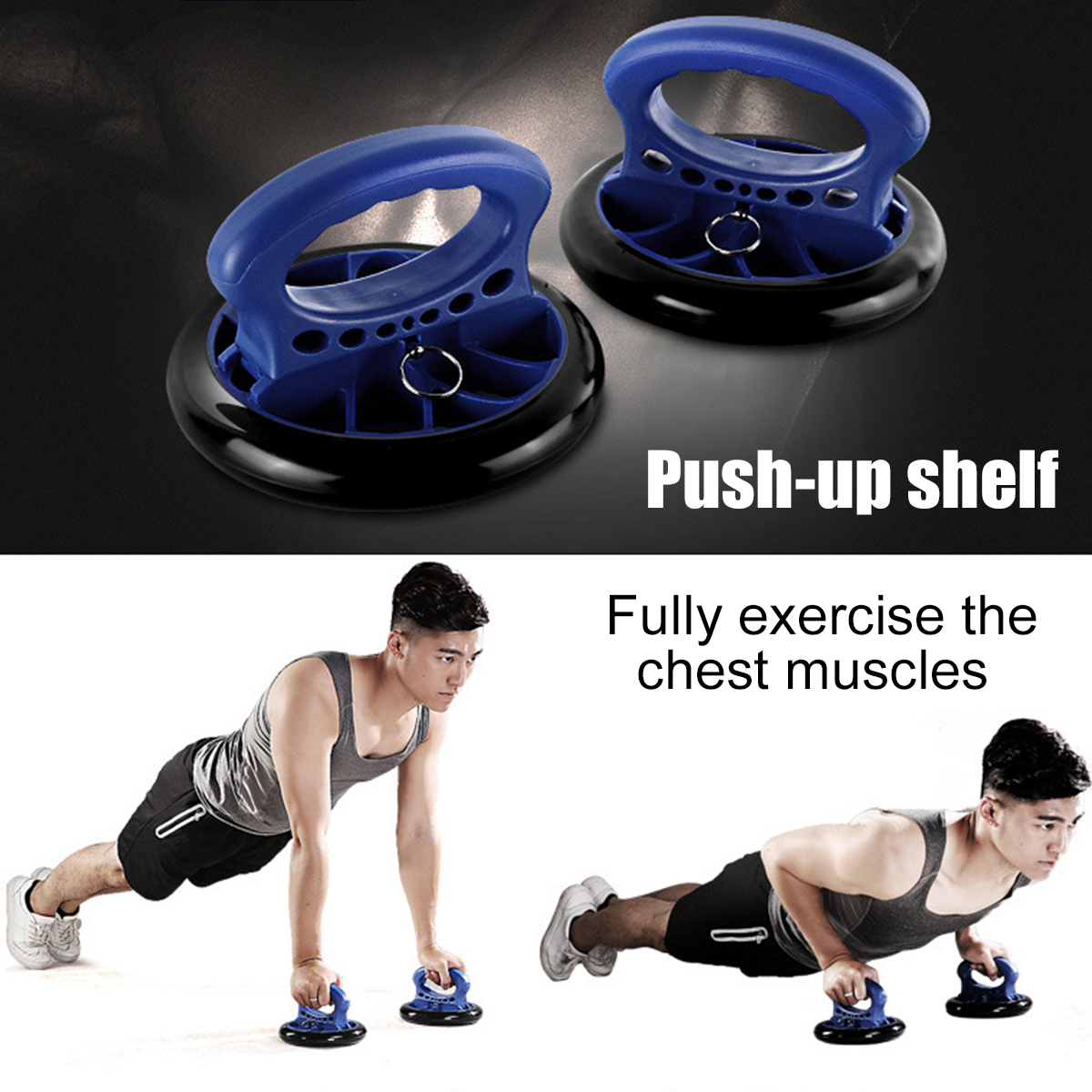 5PCSExerciseToolsAbdominalWheelFootrestStretcherChestPush-upsStandBodyFitnessTrainer-1666422-3