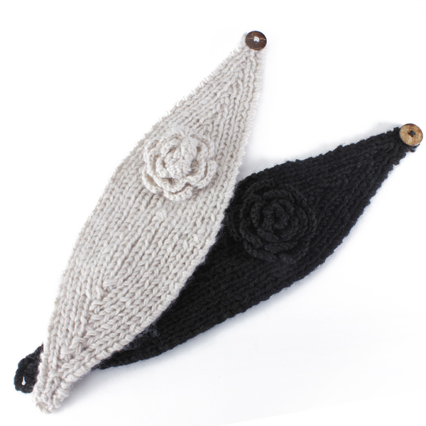 FlowerHandKnitCrochetHeadWrapEarWarmerHeadbrandHeadwear-79499-3