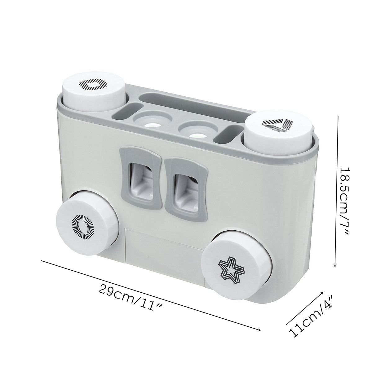 Perforation-freeWall-mountedMultifunctionalPlasticFour-cupToothbrushHolderSet-1649039-8