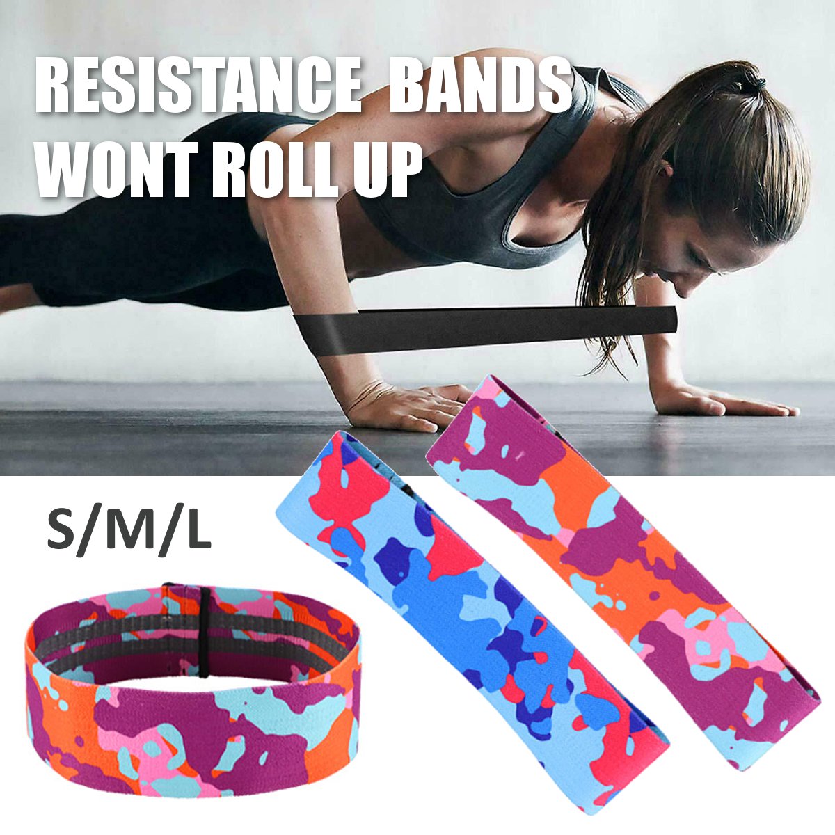 PolyesterCottonResistanceBandsHipCircleFitnessExerciseAnti-slipStrap-1667787-2