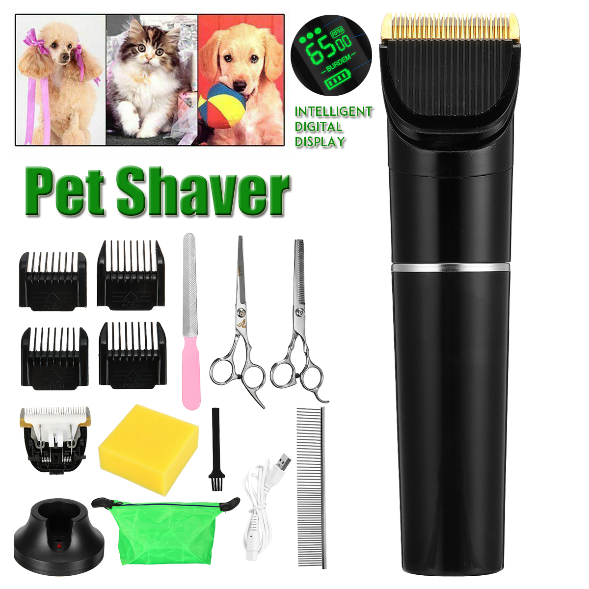 ProfessionalElectricHairTrimmer5GearsLowNoiseHairShaverHaircutGroomingKit-1734500-1