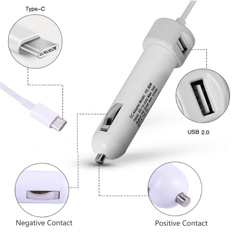 PD36WUSB20TypeCCarChargerWithQuickCharge30ForCellphoneTablet-1219995-9
