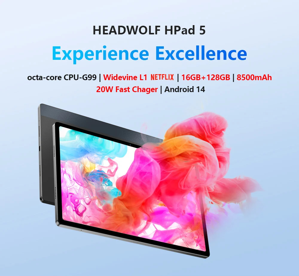 HeadwolfHPad5HelioG99OctaCore8GB8GBRAM128GBROMNetflixWidevineL14GLTE1051InchAndroid14Tablet-2009224-1