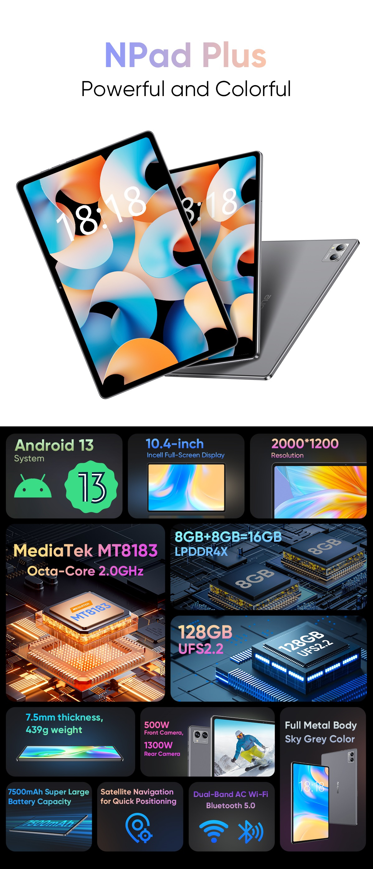 N-OneNPadPlusMTK8183OctaCore8GB8GBRAM128GBROM104Inch2KScreenAndroid13Tablet-1983040-1