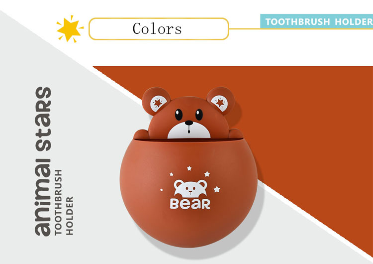 HonanaBXSuctionToothbrushHolderWallMountedCartoonPlasticToothpasteBoxBathroomStorage-1312380-5