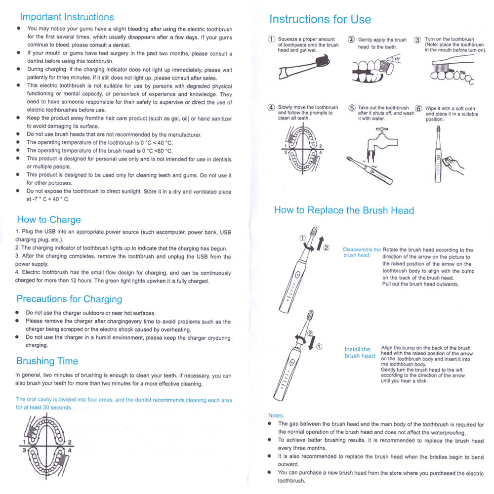IPX7UltrasonicElectricToothbrush5ModesUSBRechargeableSonicAutomaticTeethCleanerwith4BrushHeads-1998518-9