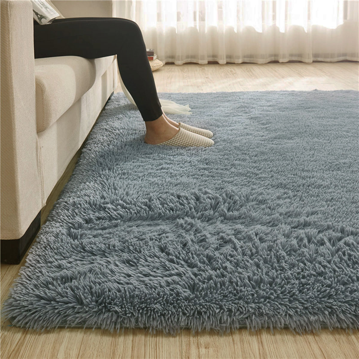 110x160FluffyRugsModernShaggyAreaRugRoomHomeBedroomCarpetFloorMatYogaMats-1560268-3