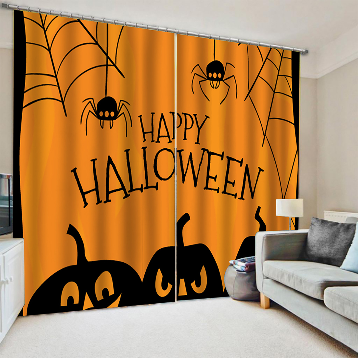 132160cmBlackoutWindowCurtainsHalloweenPrintedCurtainsforLivingRoomFestivalDecoration-1788701-3