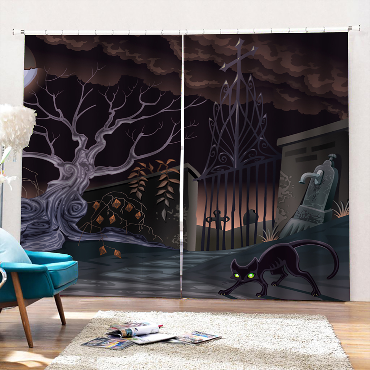 132160cmBlackoutWindowCurtainsHalloweenPrintedCurtainsforLivingRoomFestivalDecoration-1788701-5