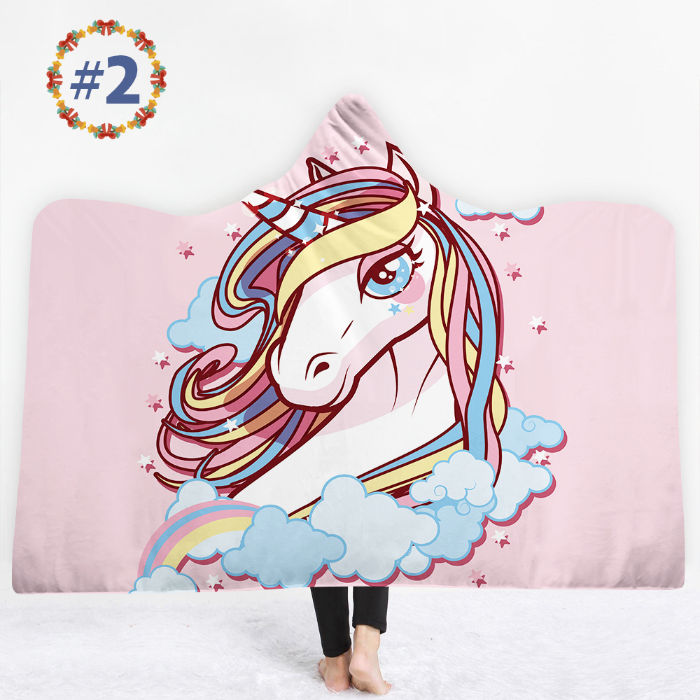 150200cmWinter3DDreamHorsePlushWearableHoodedBlankets2Layer-1389207-3