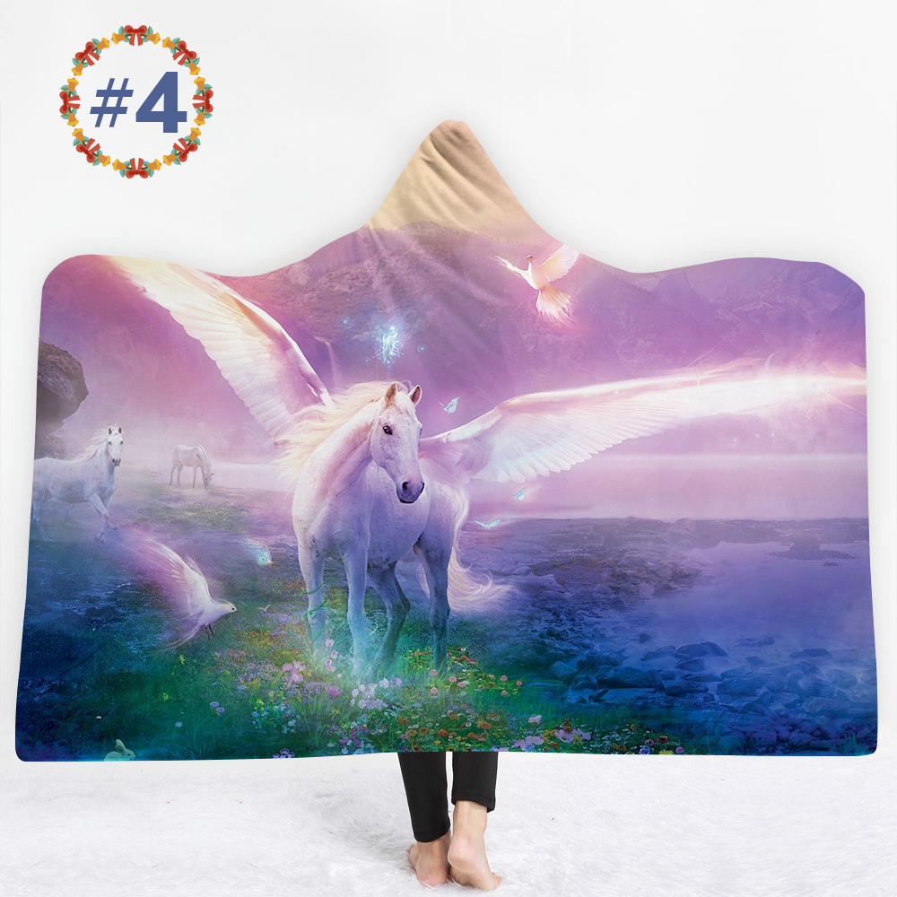 150200cmWinter3DDreamHorsePlushWearableHoodedBlankets2Layer-1389207-5