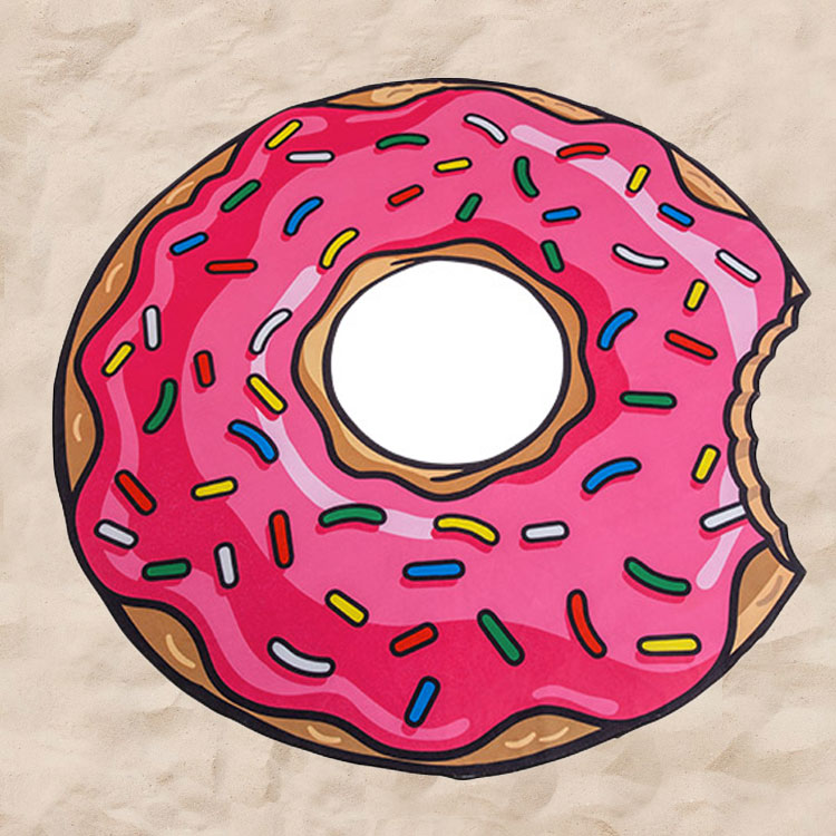 150cmDonutPizzaPineaaplePrintingThinDacronBeachTowelShawlBedSheetTapestry-1067092-6