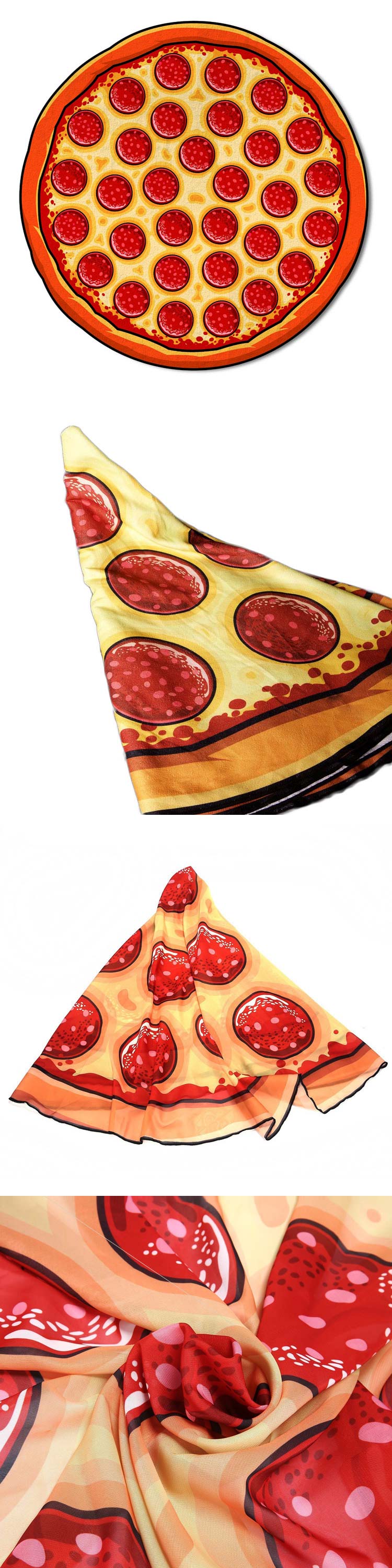 150cmDonutPizzaPineaaplePrintingThinDacronBeachTowelShawlBedSheetTapestry-1067092-9