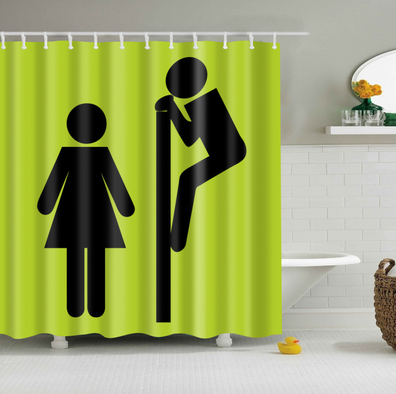 180x180cmTheCartoonBathroomFabricShowerCurtainWaterproofPolyesterWith12Hooks-1125750-4