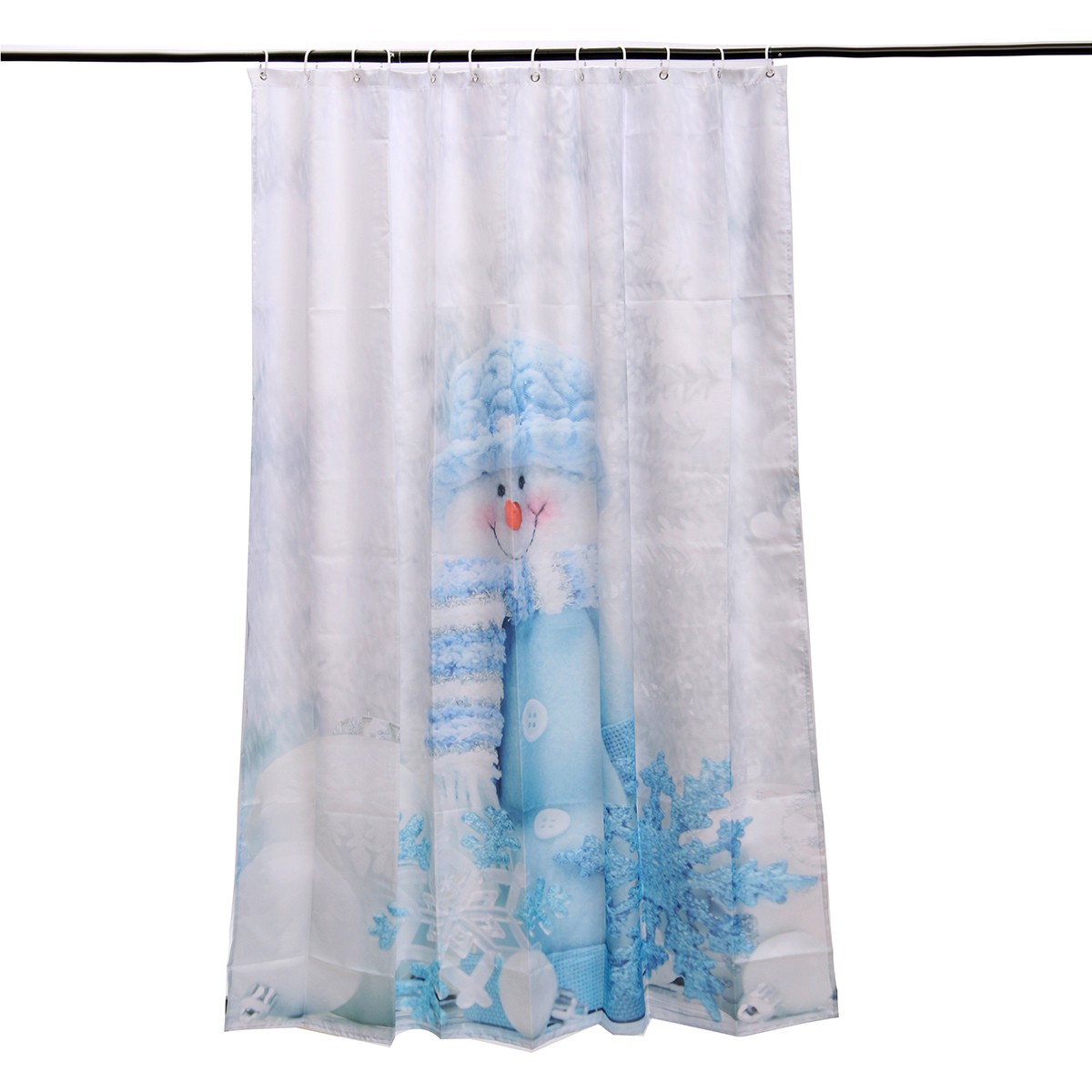 180x180cmWaterproofPolyesterSnowmanPatternShowerCurtainBathroomDecorwith12Hooks-1101819-7