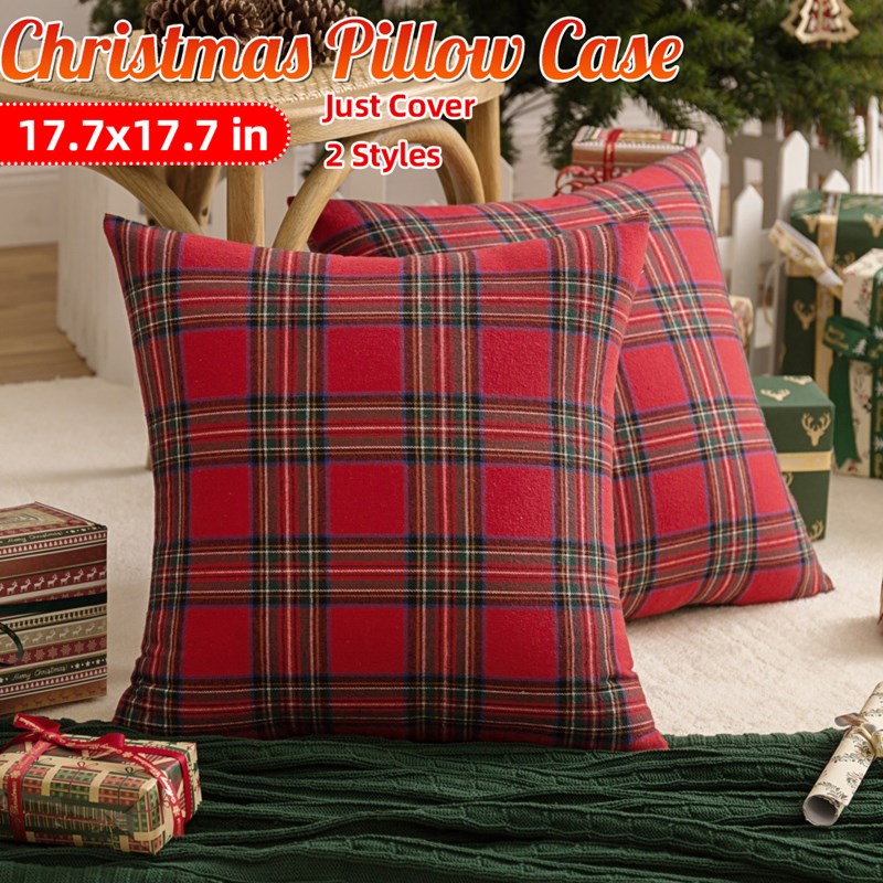 1PCSquarePillowCaseChristmasScottishPlaidThrowWaistCushionCover18-1753541-1